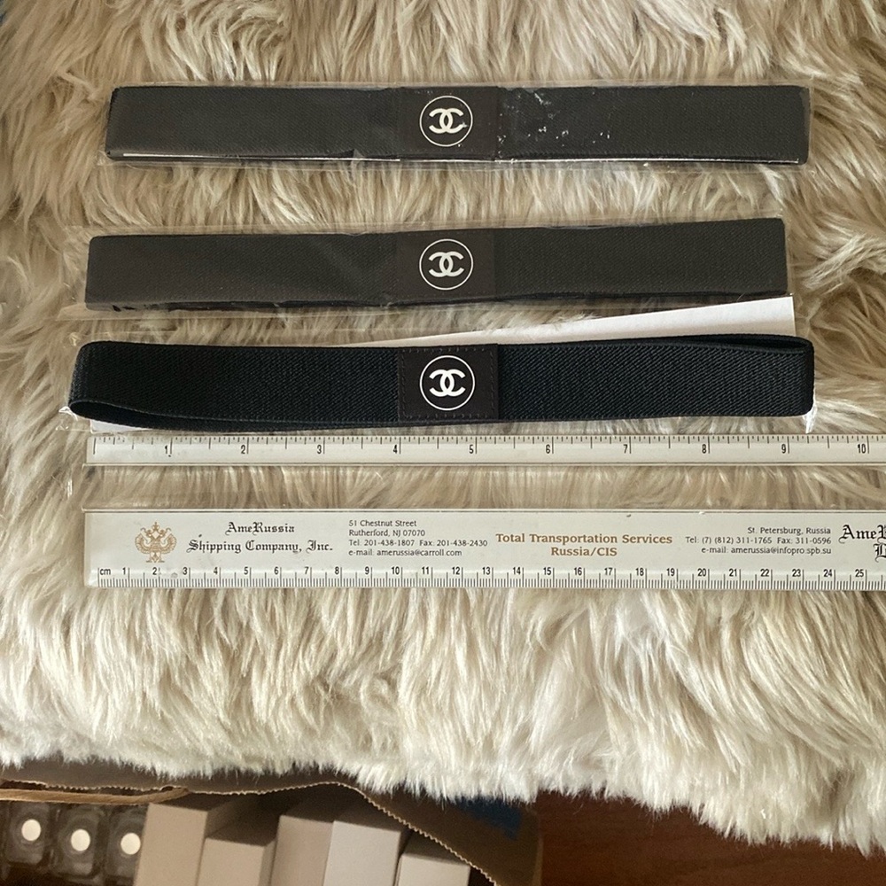 Chanel Black Elastic skinny headbands there are 3 for $50 never worn brand new